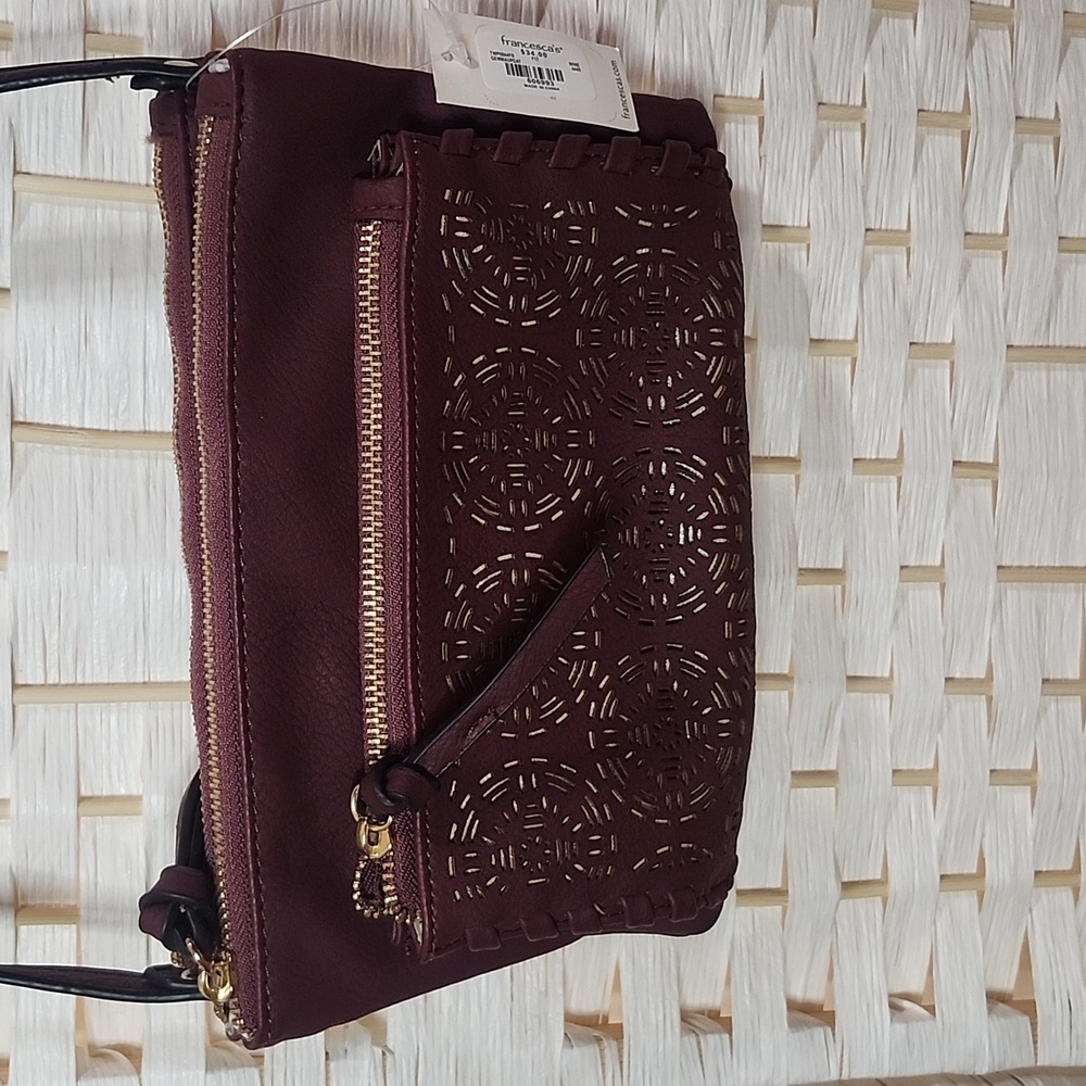 Francesca's- NWT Elegant Burgundy Crossbody Bag